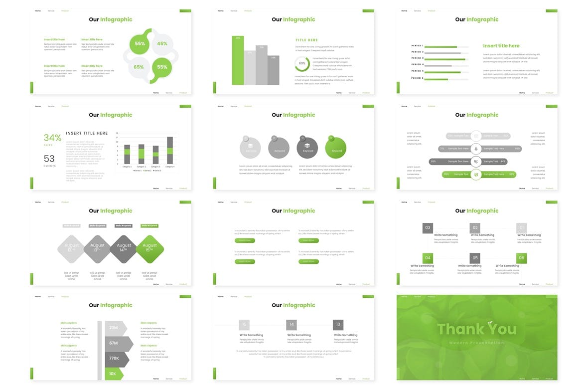 清新绿色风格的商业PPT模板下载