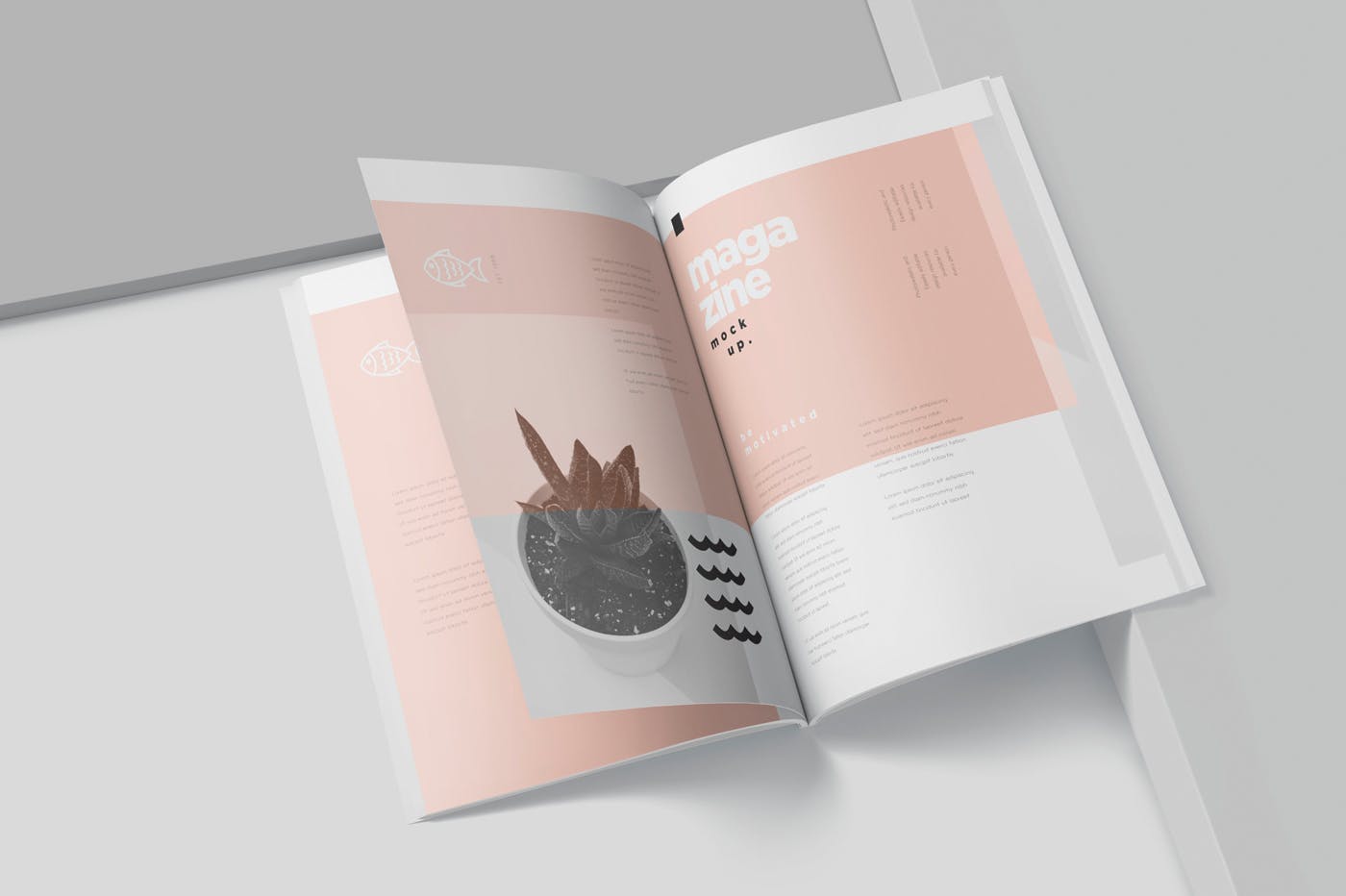 A4 杂志画册封面与内页设计展示样机