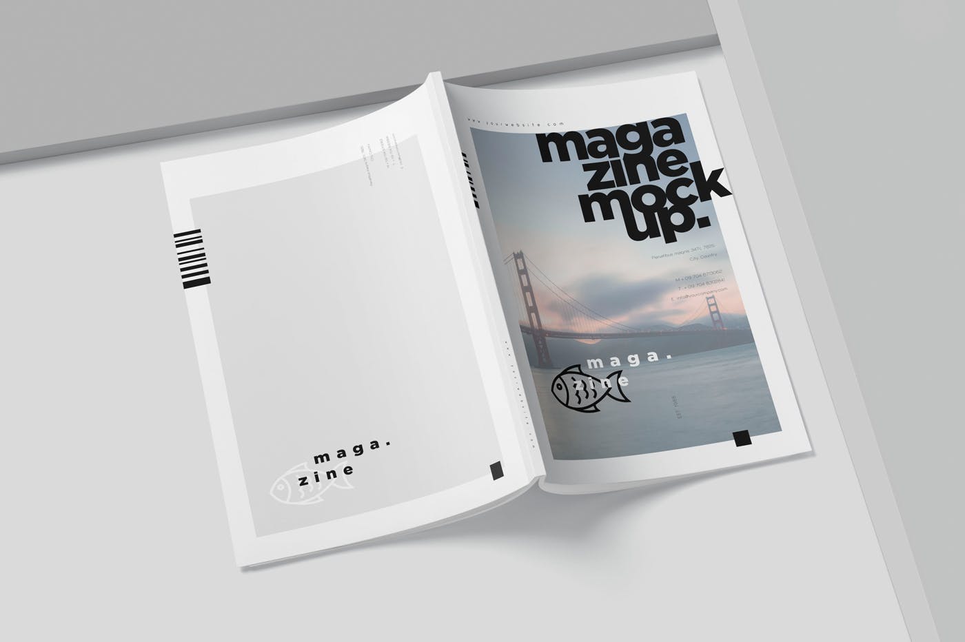 A4 杂志画册封面与内页设计展示样机