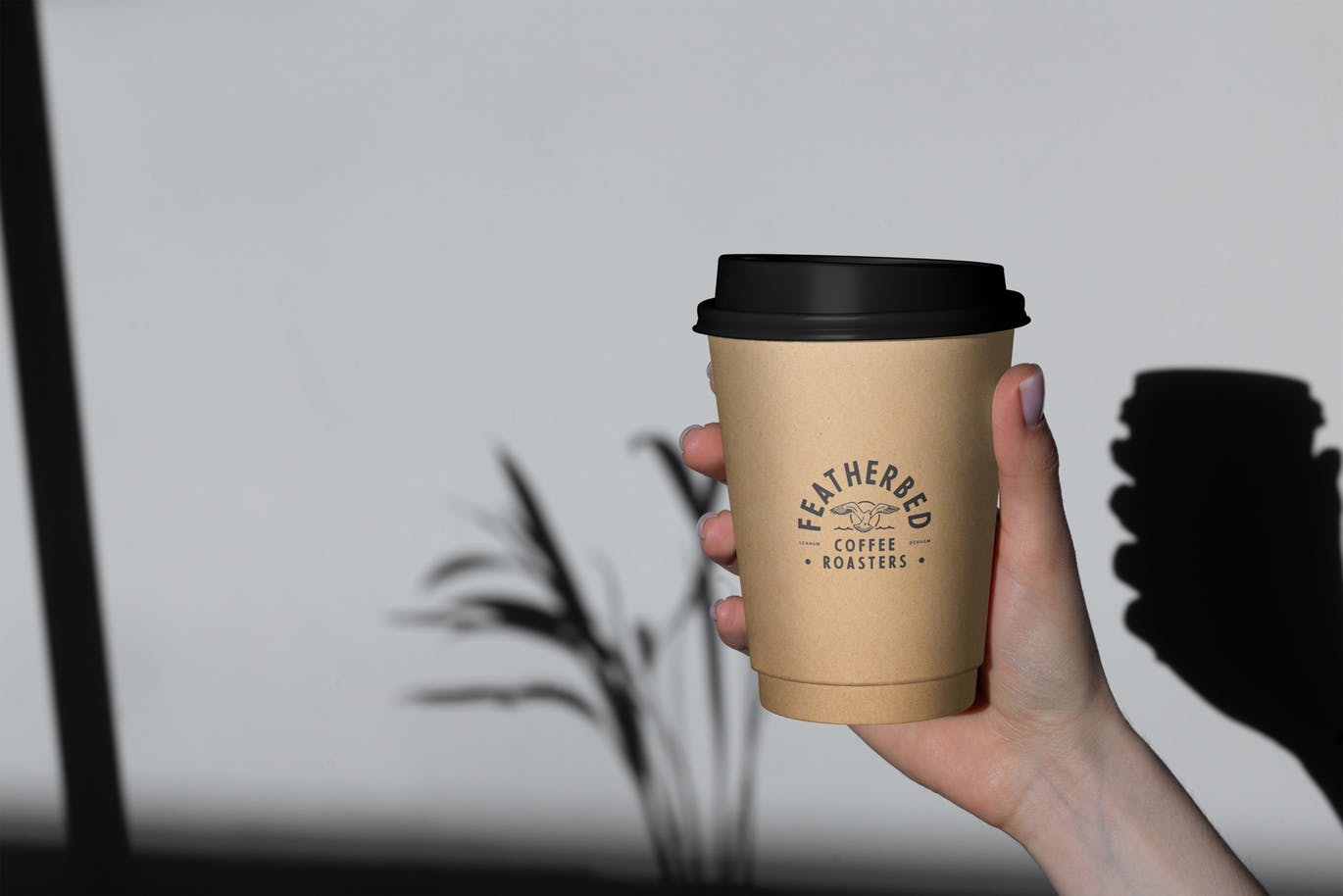 高品质品牌浅色深色系12个PSD咖啡杯饮品植物