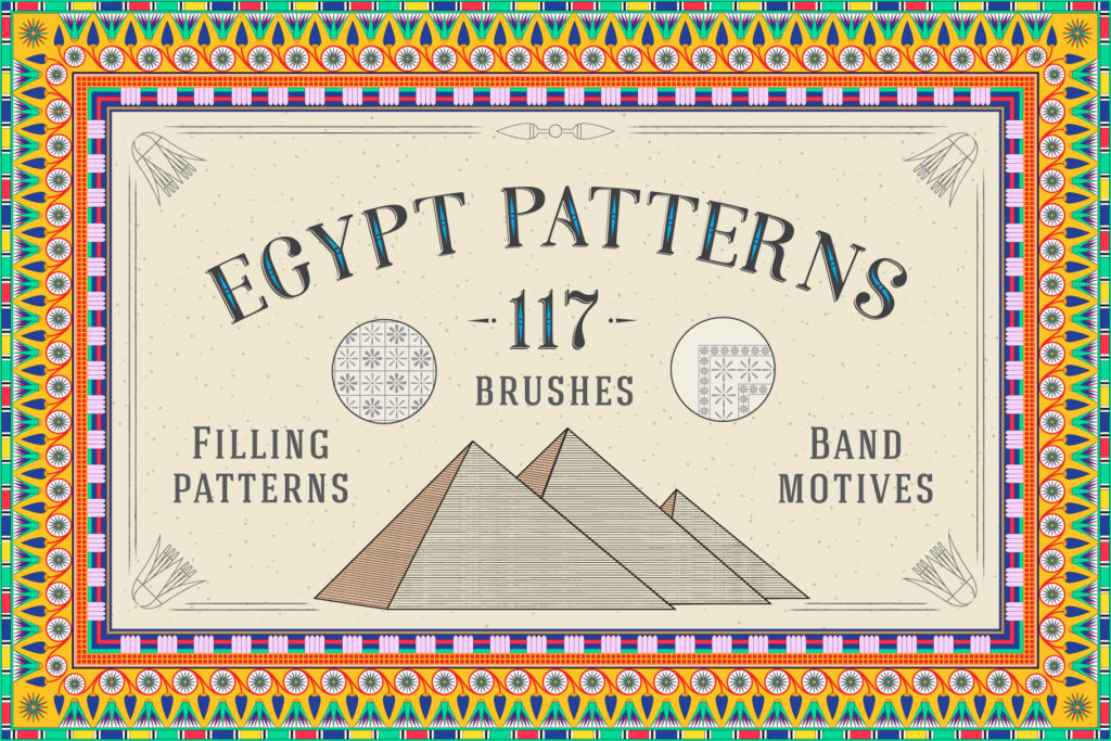 埃及图案笔刷和色板素材合集