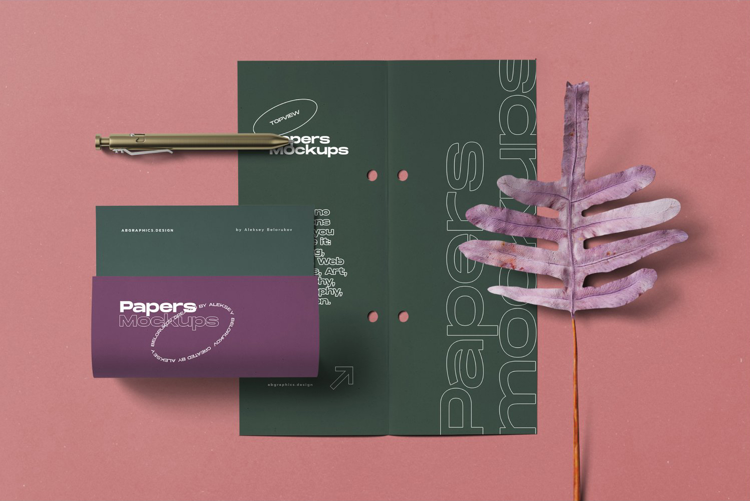 紫色时尚运动文具笔记本手提袋植物蒲公英龟背竹草本元素品牌场景