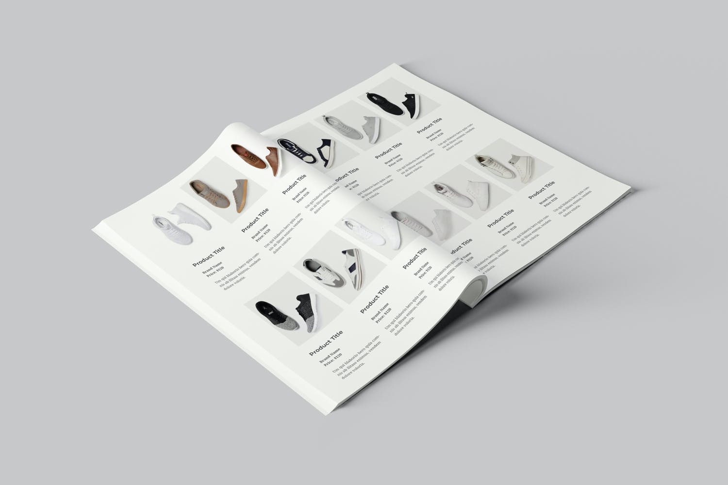多角度多状态的杂志设计展示样机（PSD）