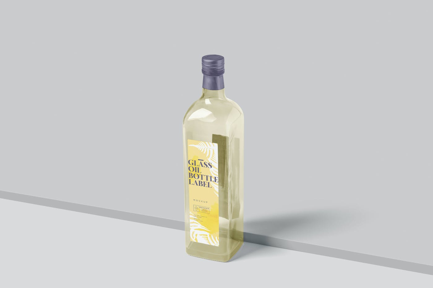 长方形玻璃油瓶包装设计展示样机（PSD）