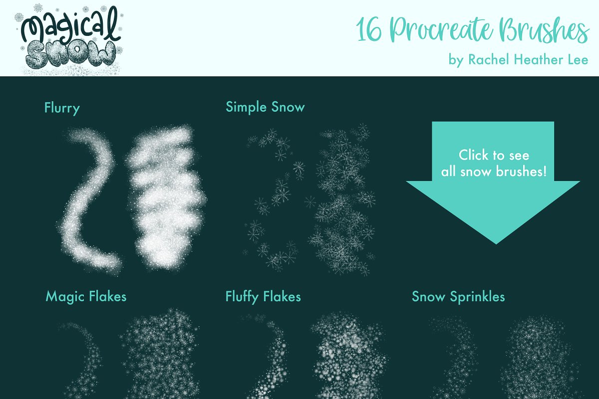 冬季雪花Procreate绘画笔刷套装