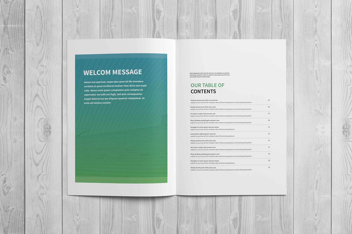 绿色配色方案公司业务手册设计PSD模板
