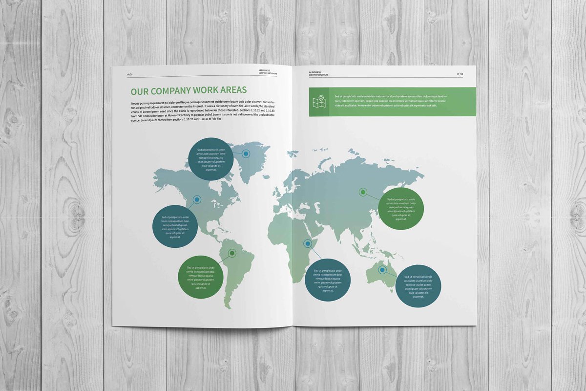 绿色配色方案公司业务手册设计PSD模板