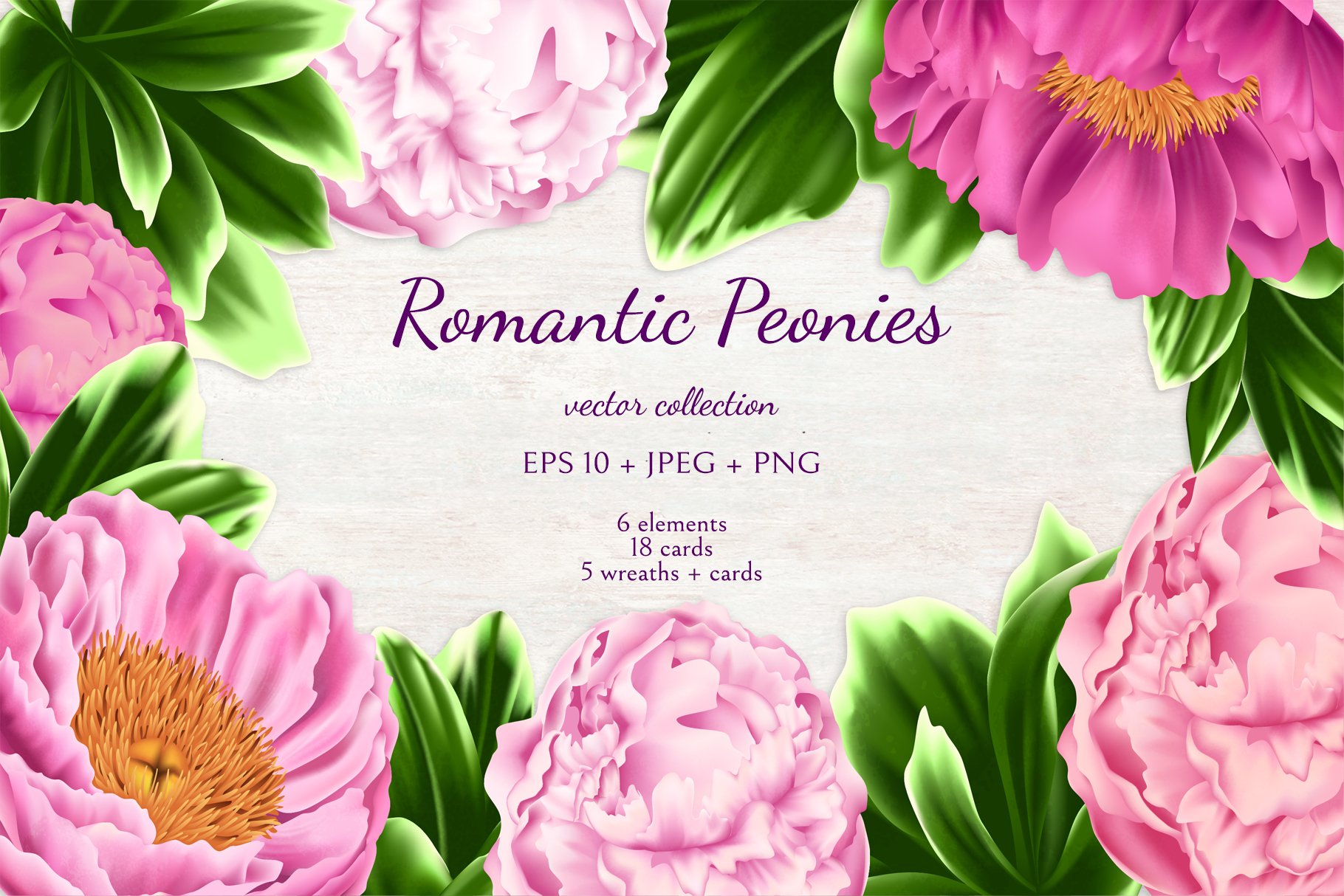 浪漫的夏季红牡丹免抠花卉合辑 Romantic Peonie