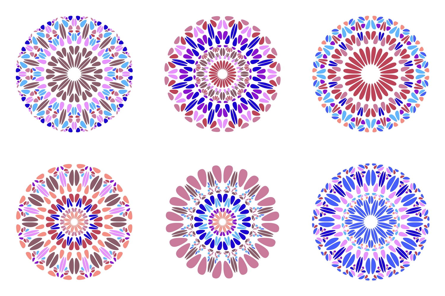 24款曼陀罗花卉插画素材 Floral Mandala Lo