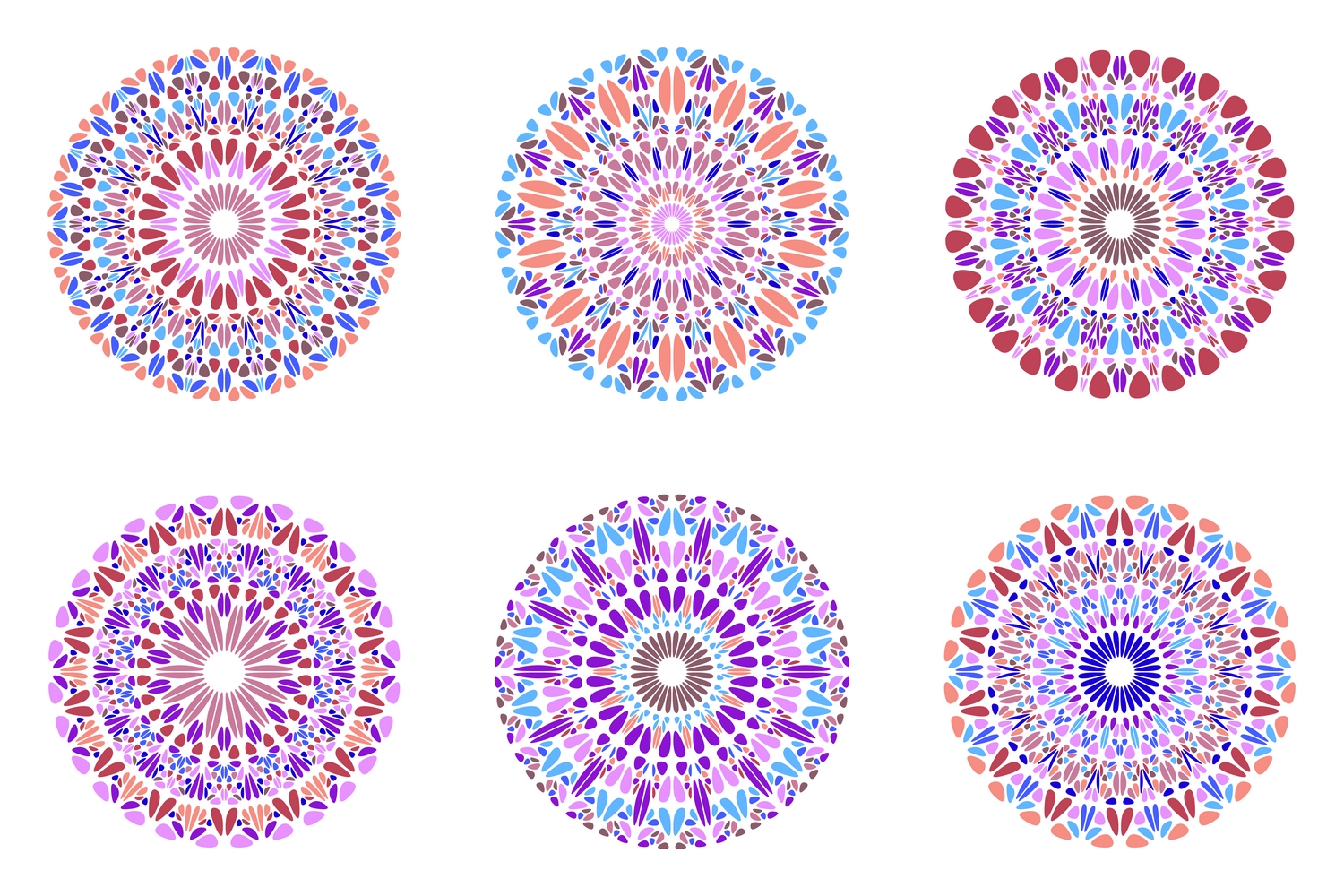 24款曼陀罗花卉插画素材 Floral Mandala Lo