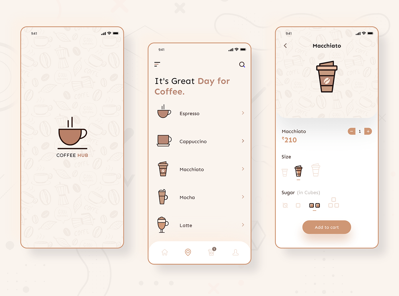 咖啡店外卖外送APP界面设计 Coffee Shop App