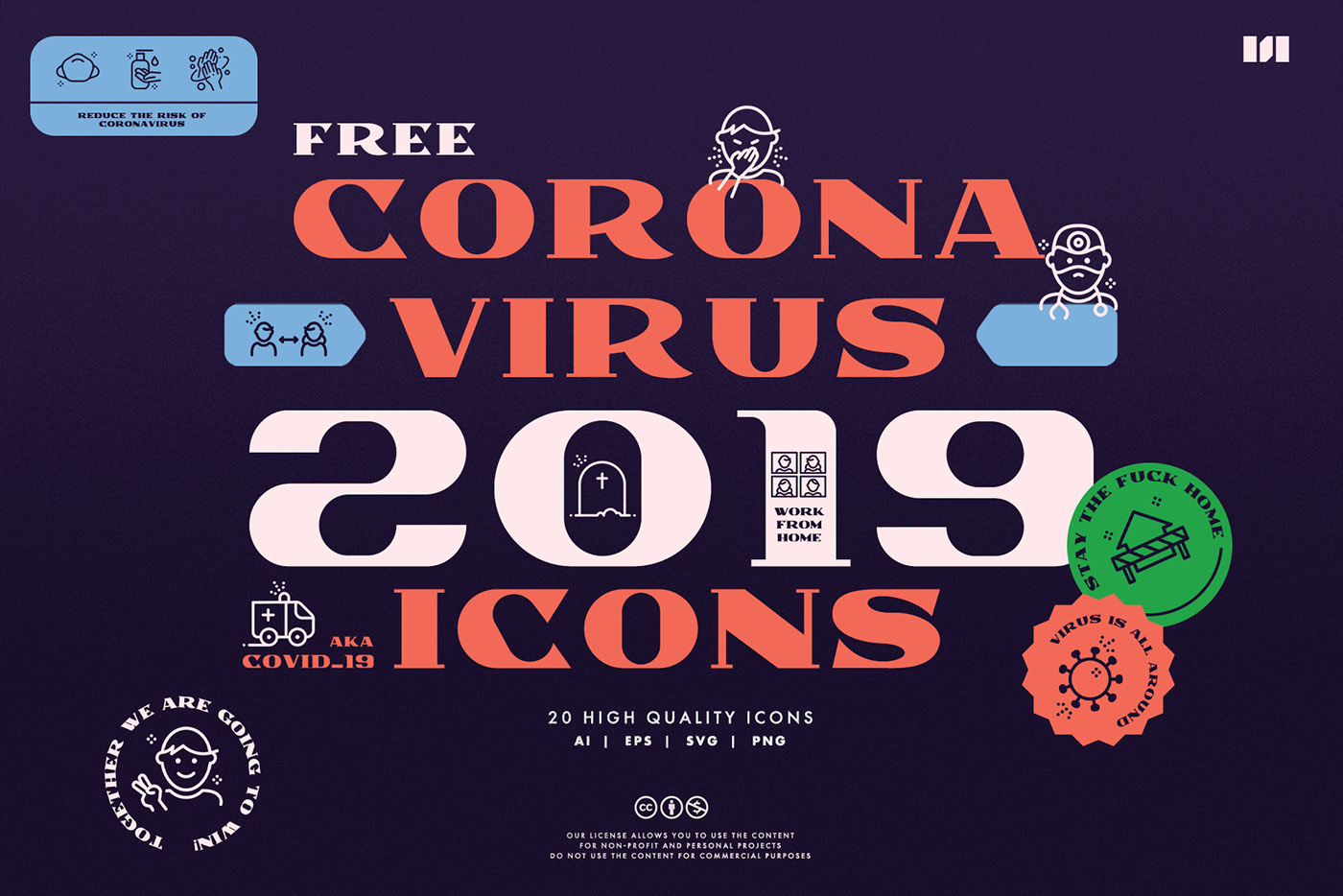 肺炎病毒疫情图标素材合辑 Corona Virus (COV