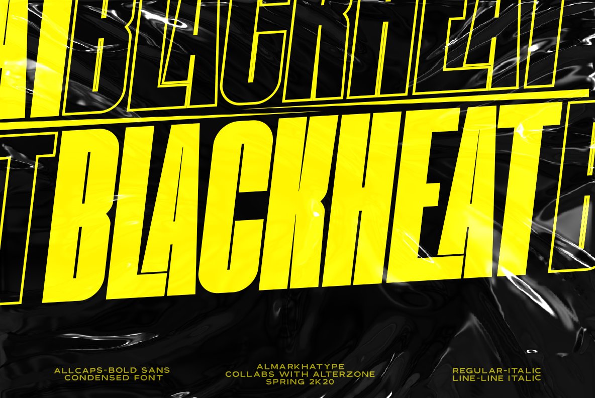 动感力量感英文字体 Blackheat - Bold San