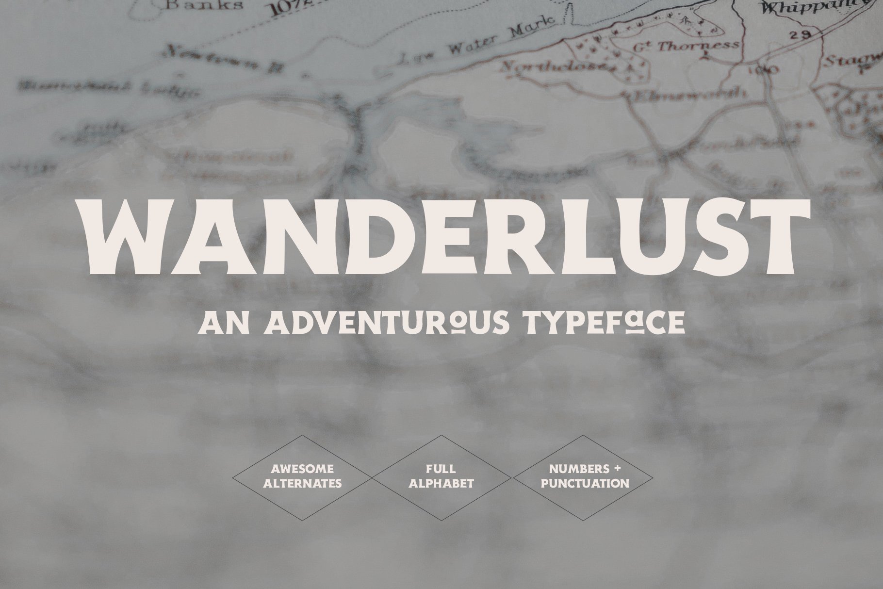 充满冒险精神的美丽英文字体 Wanderlust - An