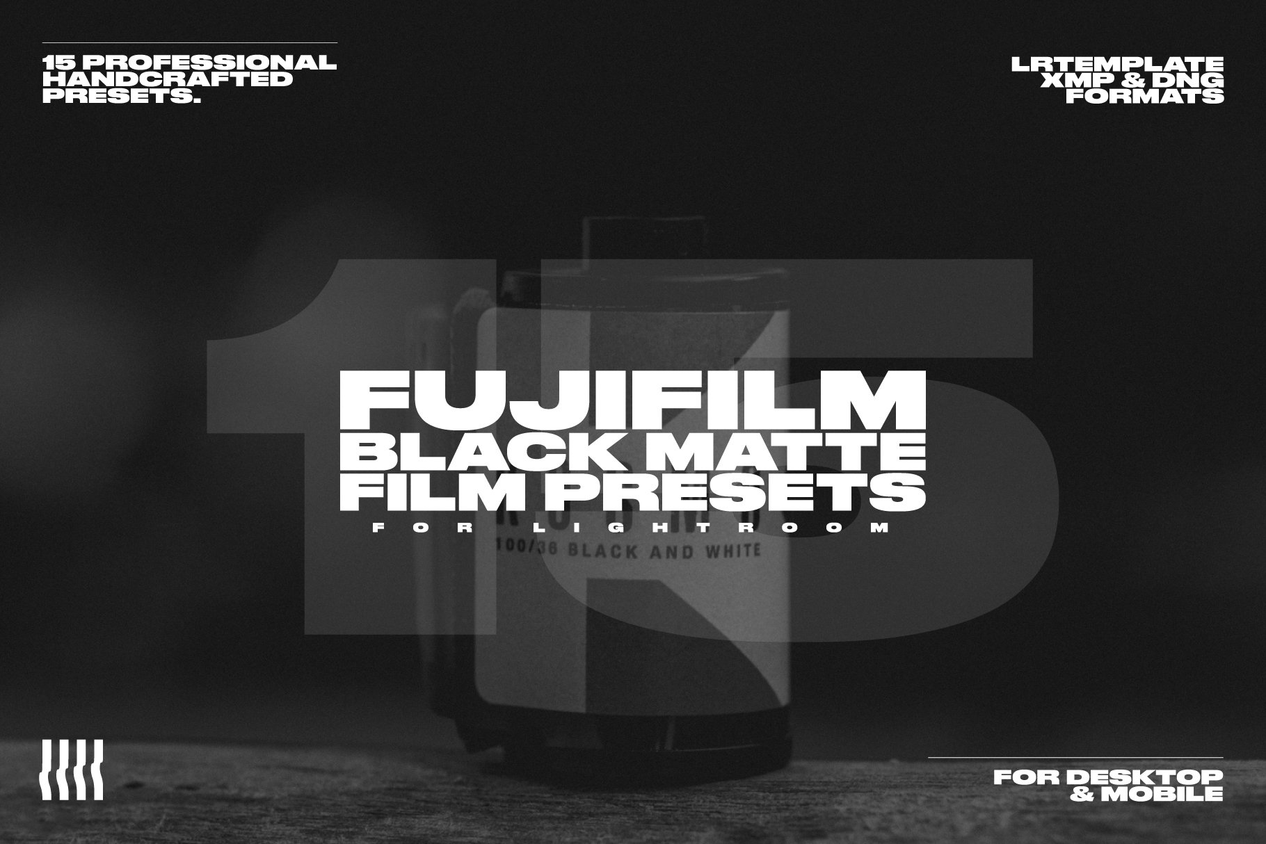 15种黑白亚光胶片效果LR预设 Fuji Film Blac