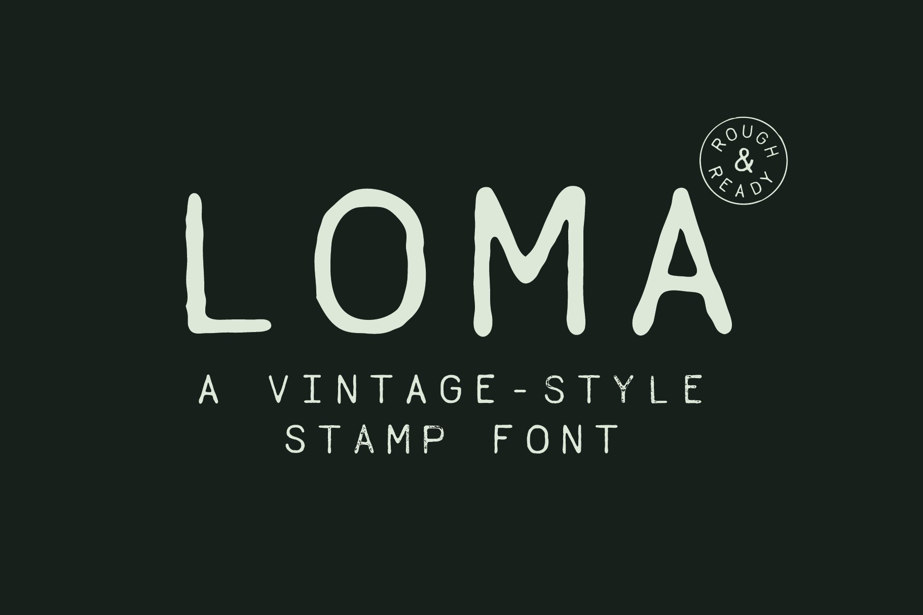 复古风格邮票大写英文字体 Loma - A Vintage-