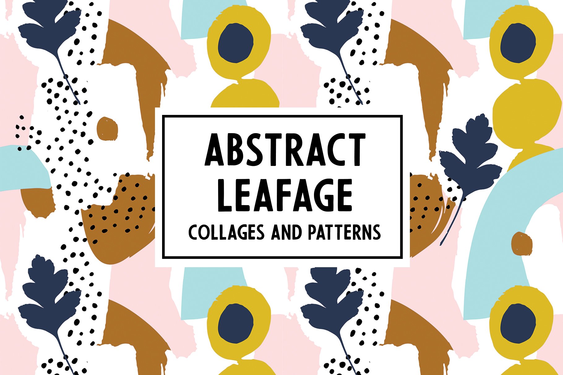 矢量抽象树叶拼贴图案素材 Abstract Leafage