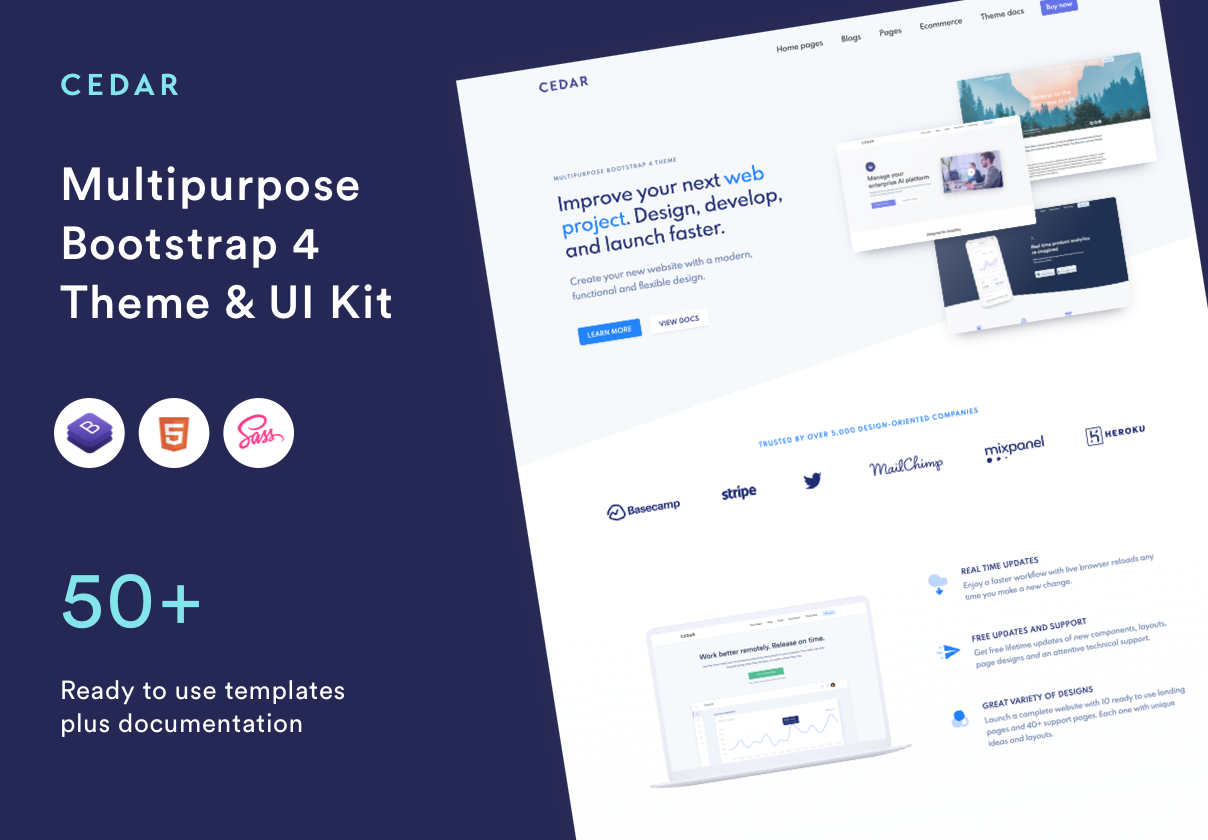 现代实用的 Bootstrap 网站模板素材 Cedar -