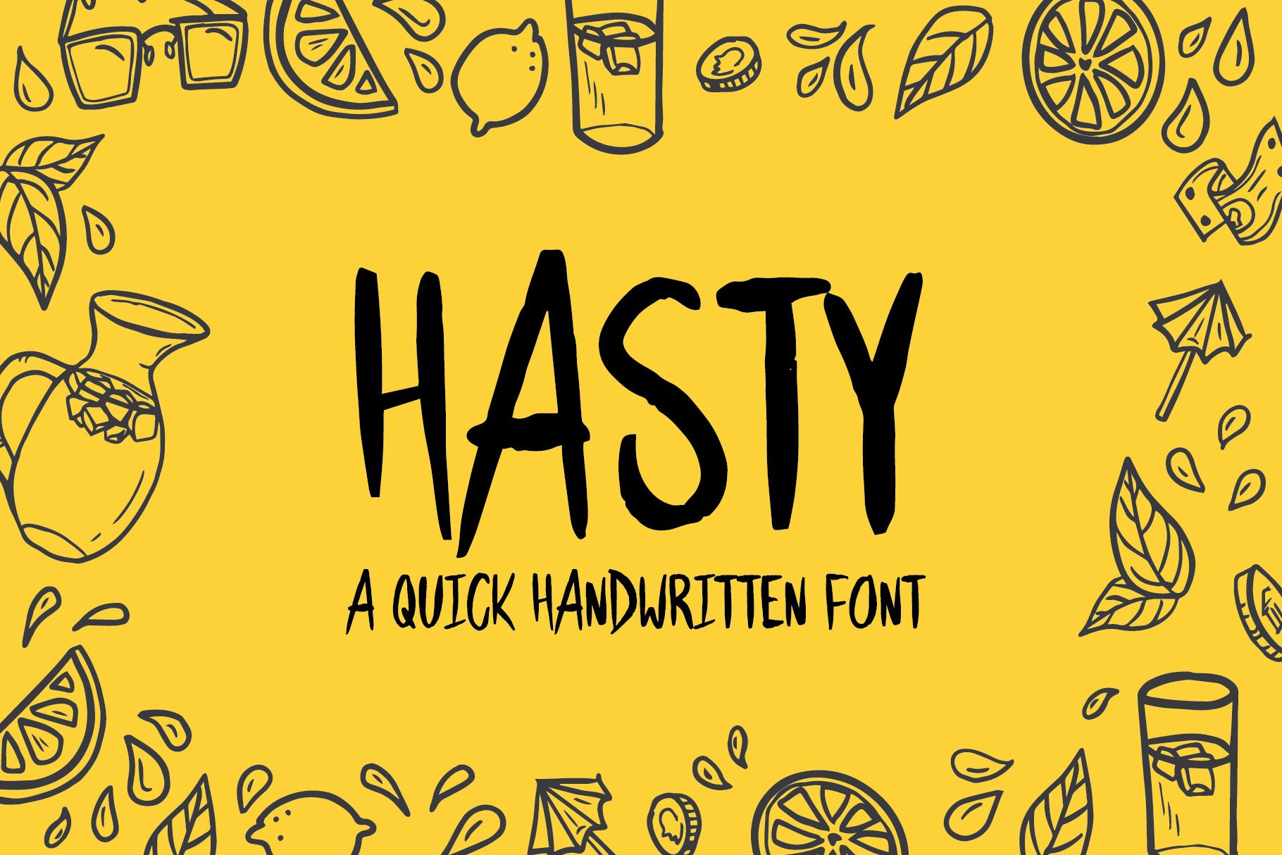 随意的手写英文字体 Hasty Font