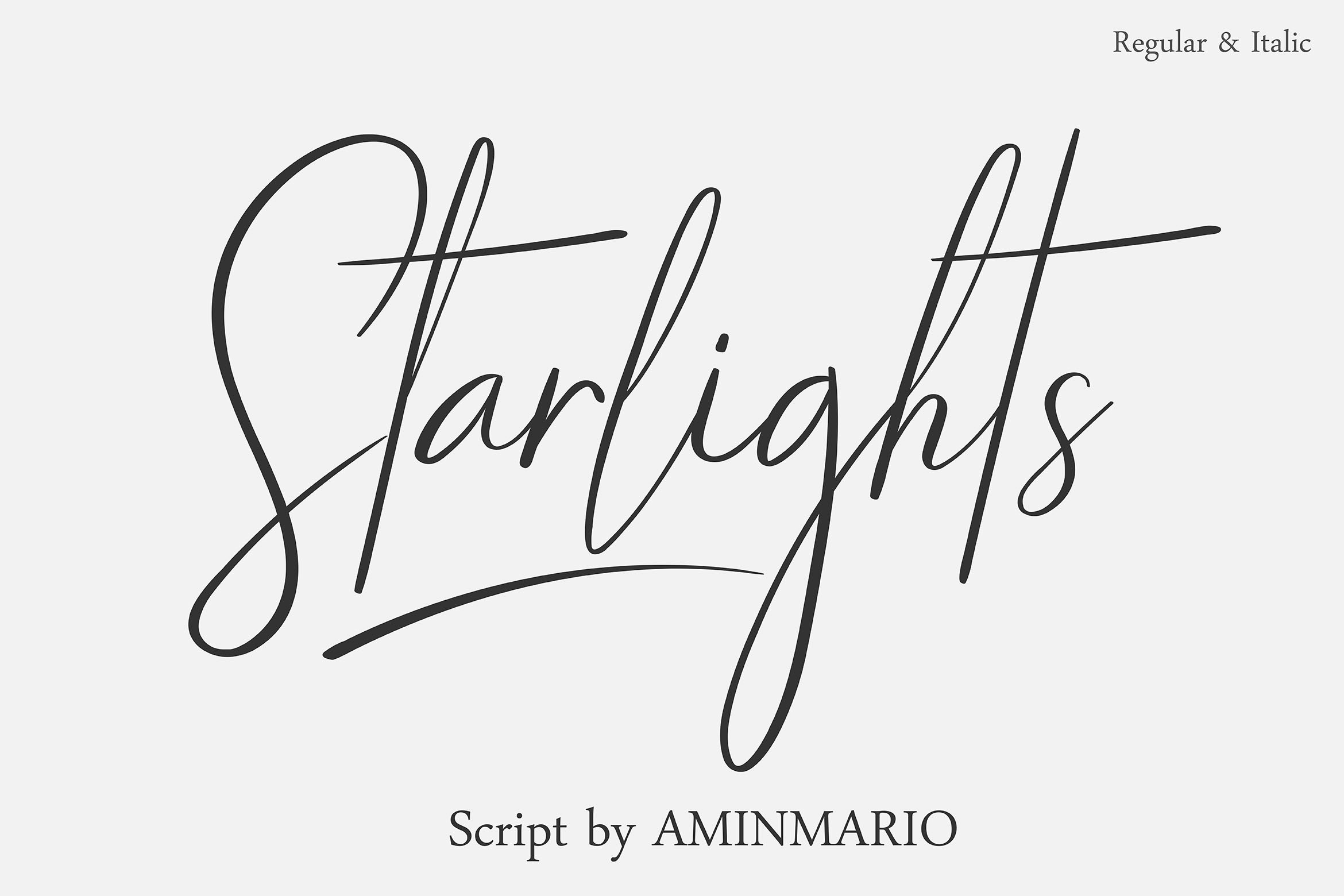 新颖时尚的手写体英文字体 STARLIGHTS | A Cl