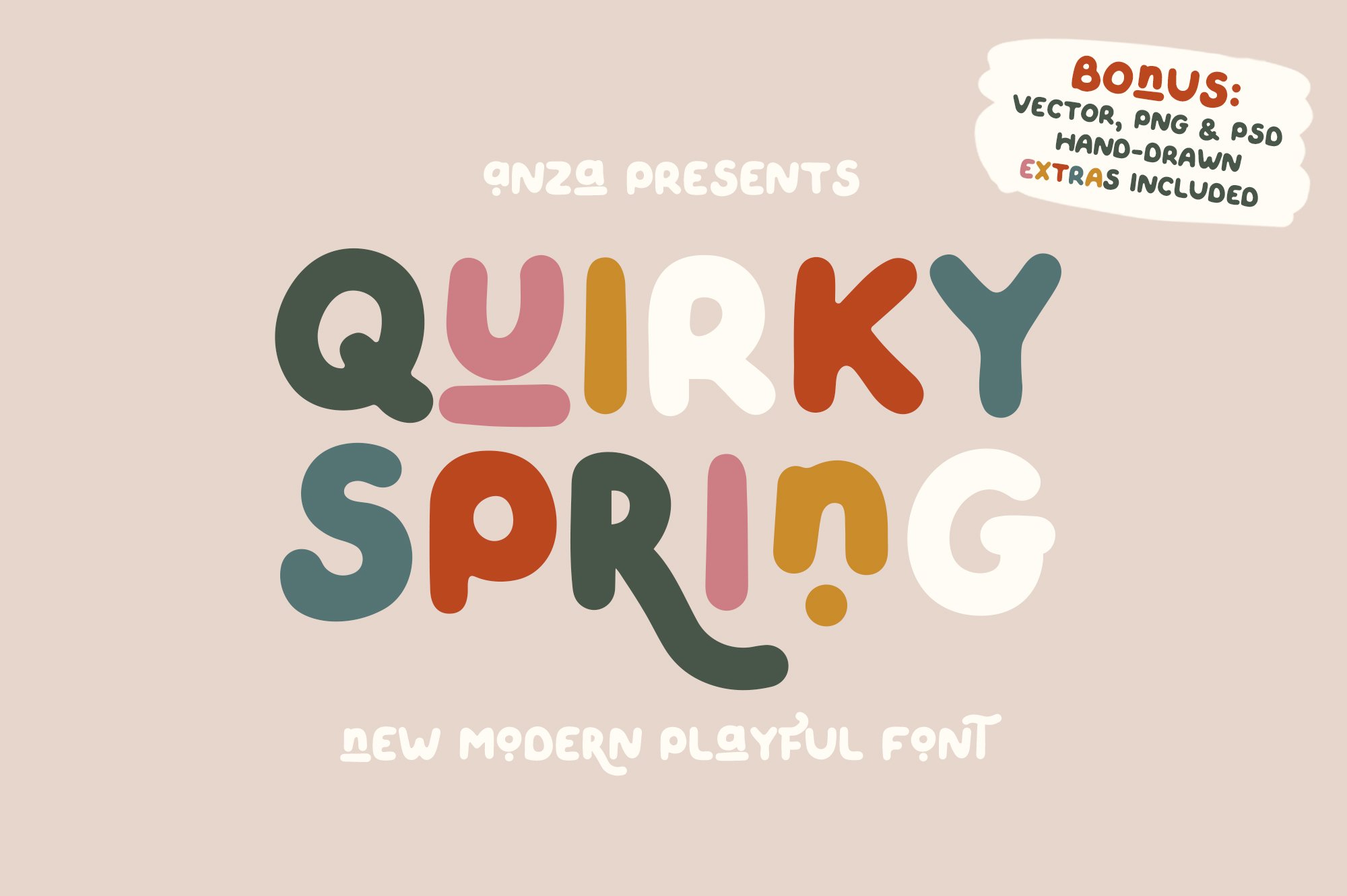 可爱童趣好玩的英文个性字体 QUIRKY SPRING Pl