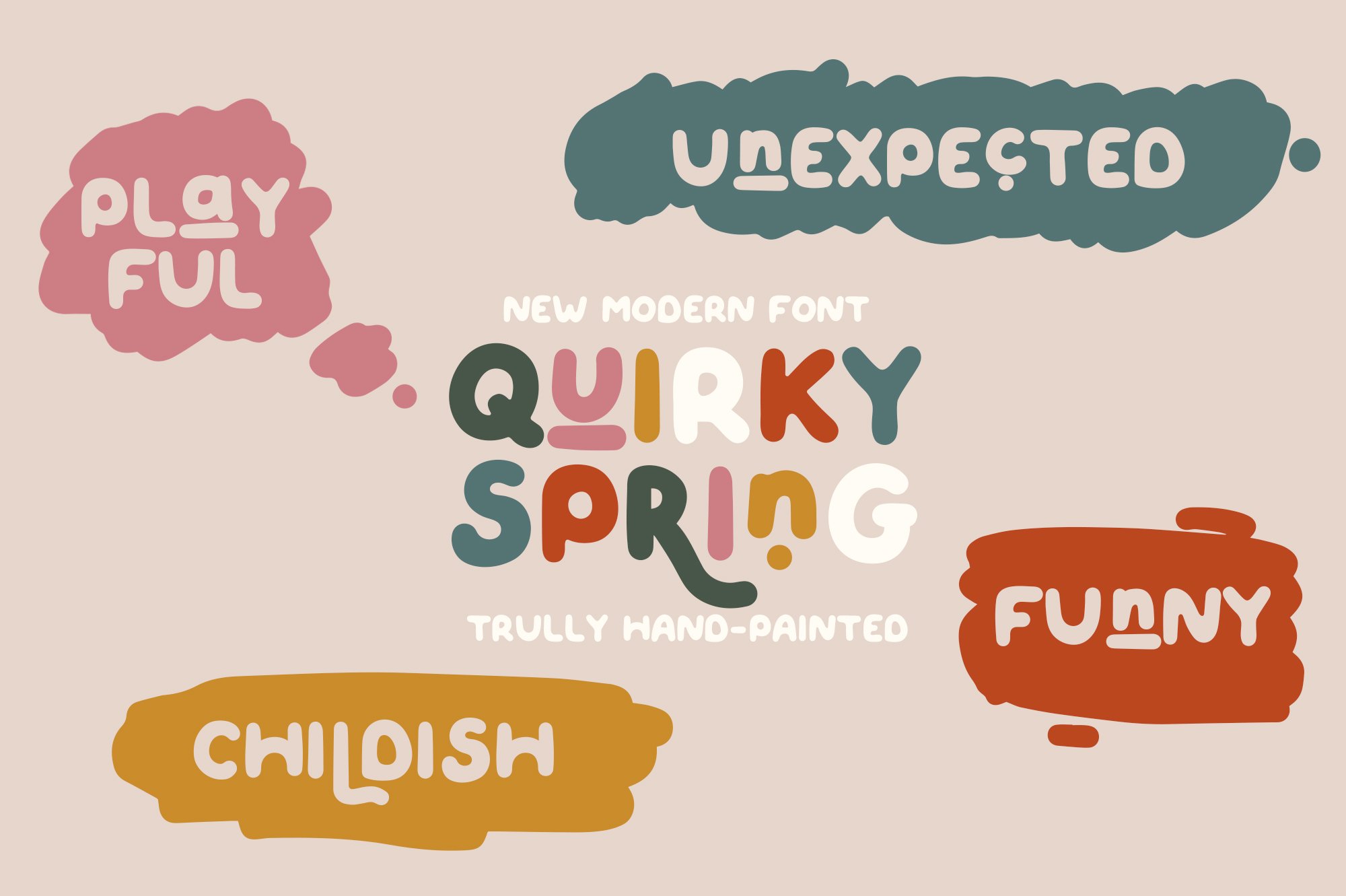 可爱童趣好玩的英文个性字体 QUIRKY SPRING Pl