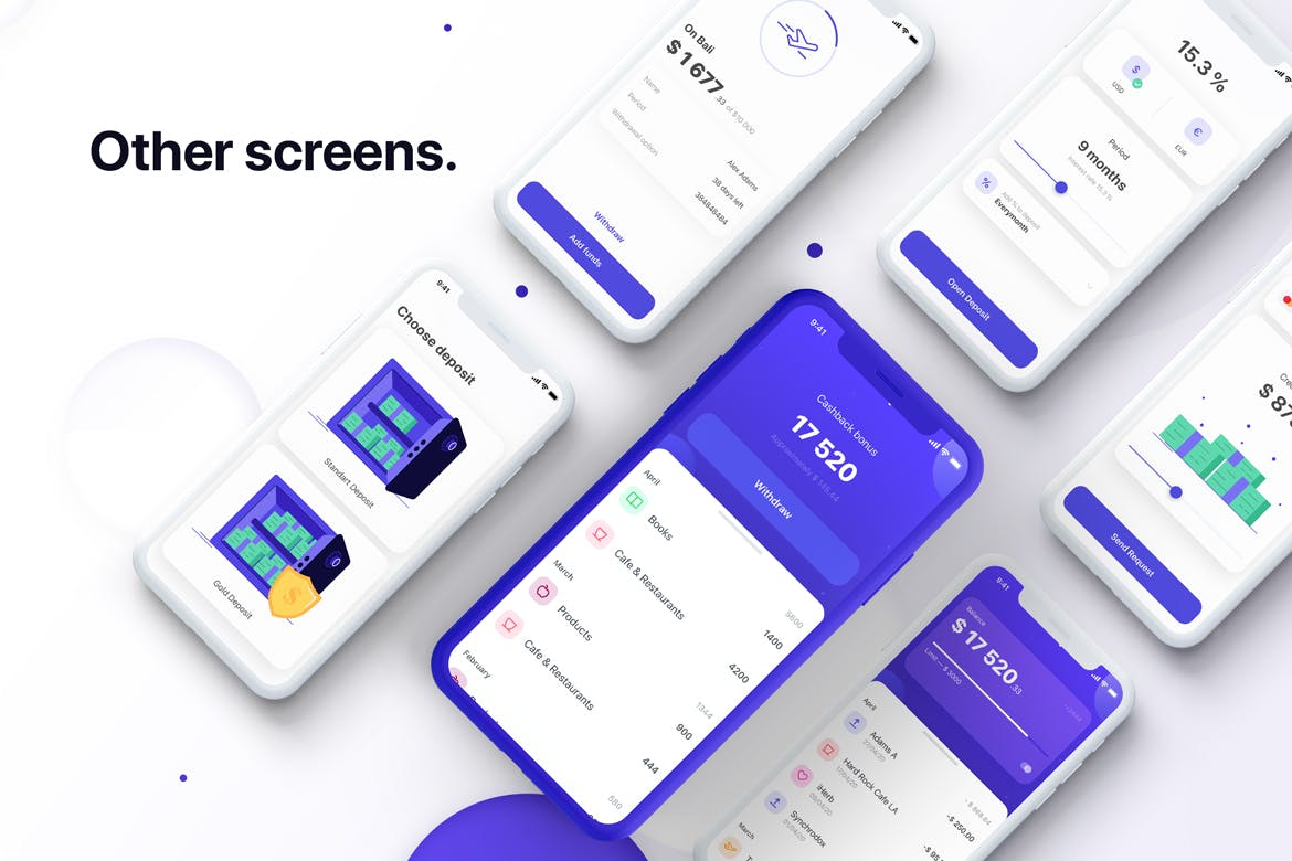 时尚简约清新高端多用途IOS APP UI KITS-SKE