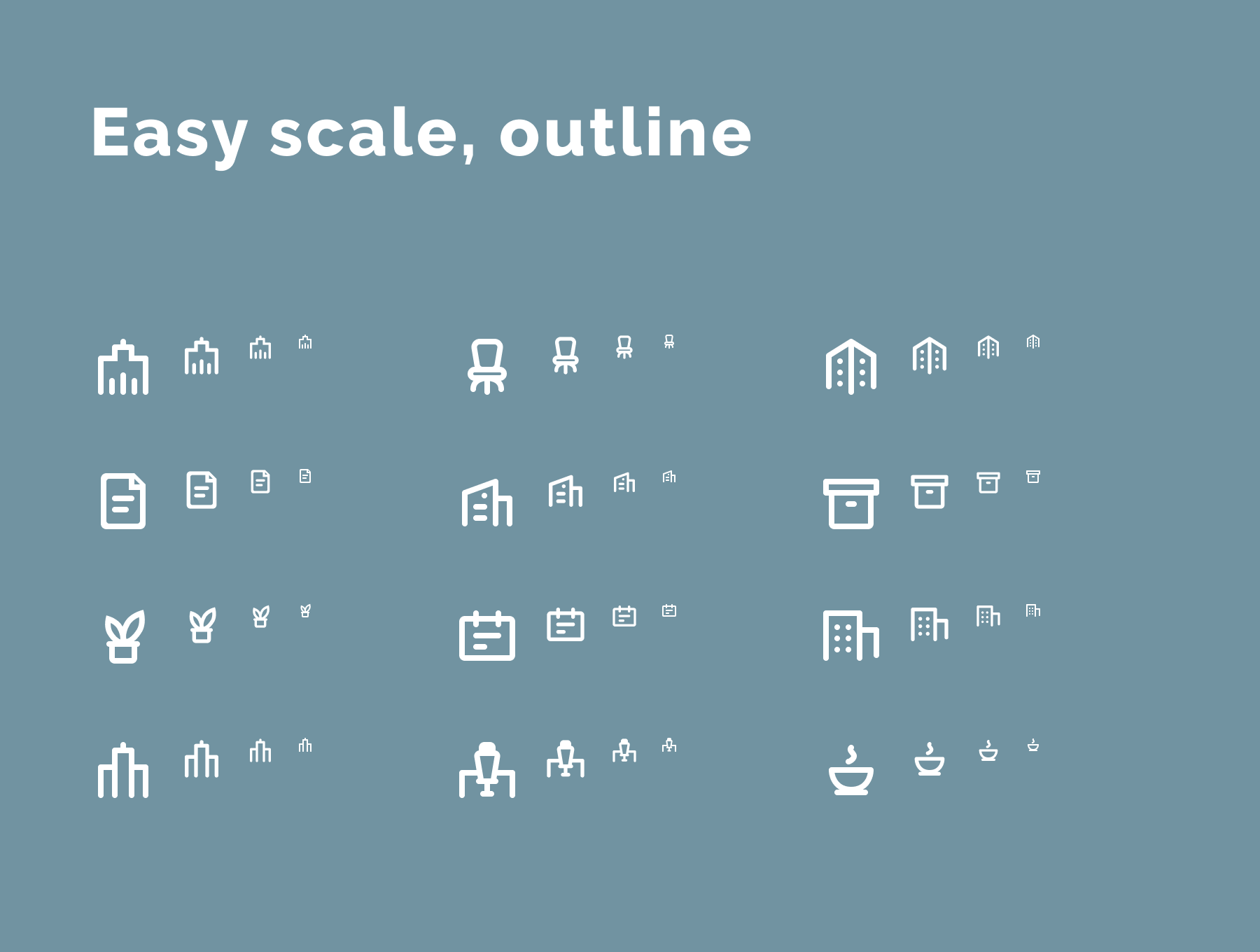 圆角办公室生活主题图标合辑 Office Icons Set