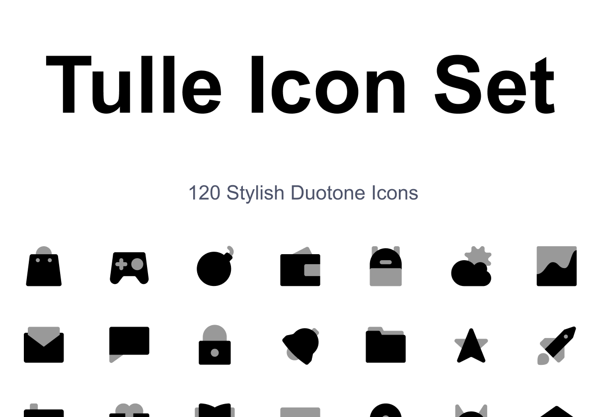 120个多场景通用双色图标集 Tulle Icon Set