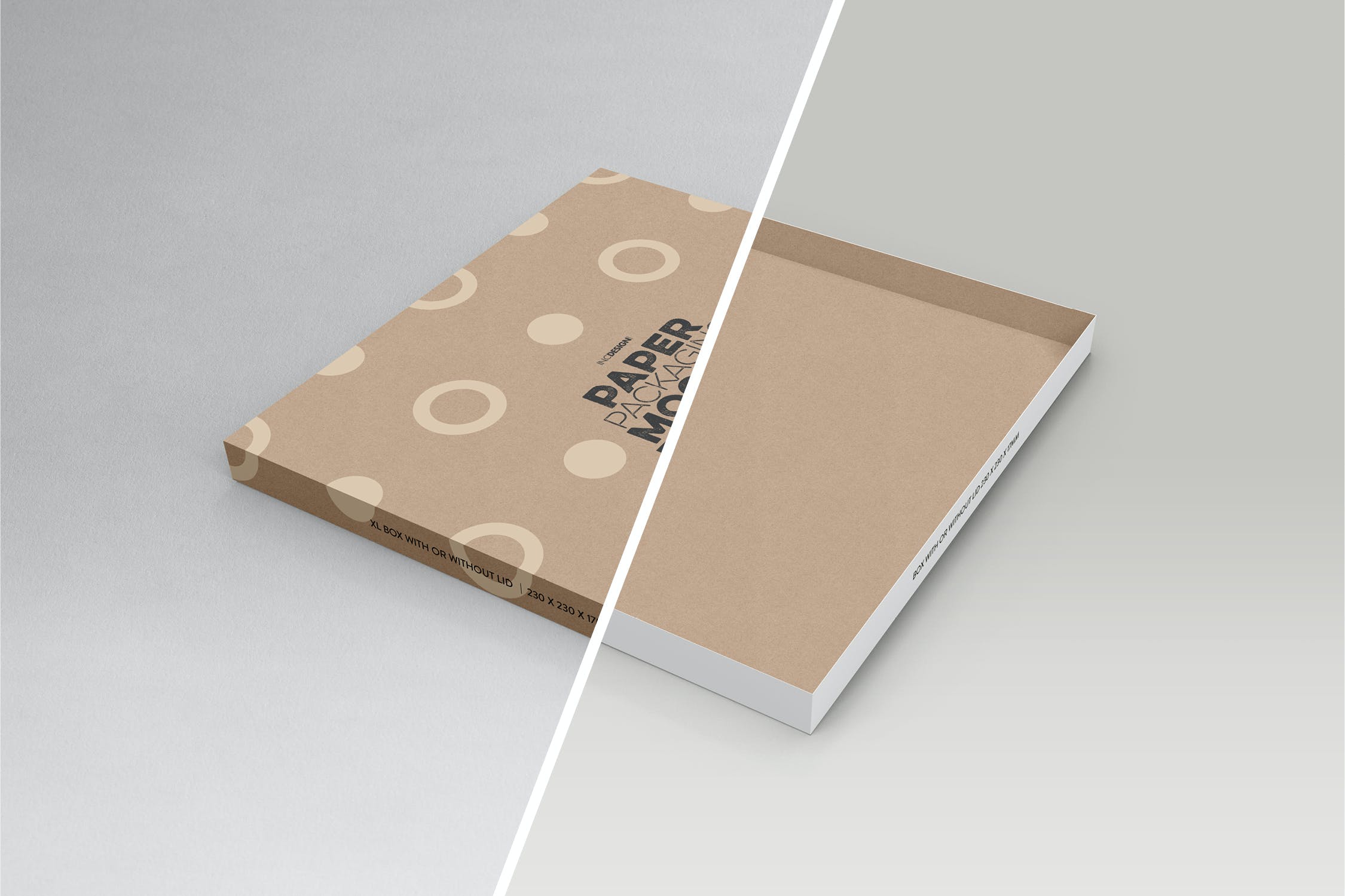 扁平方形纸盒和盖子样机（PSD）
