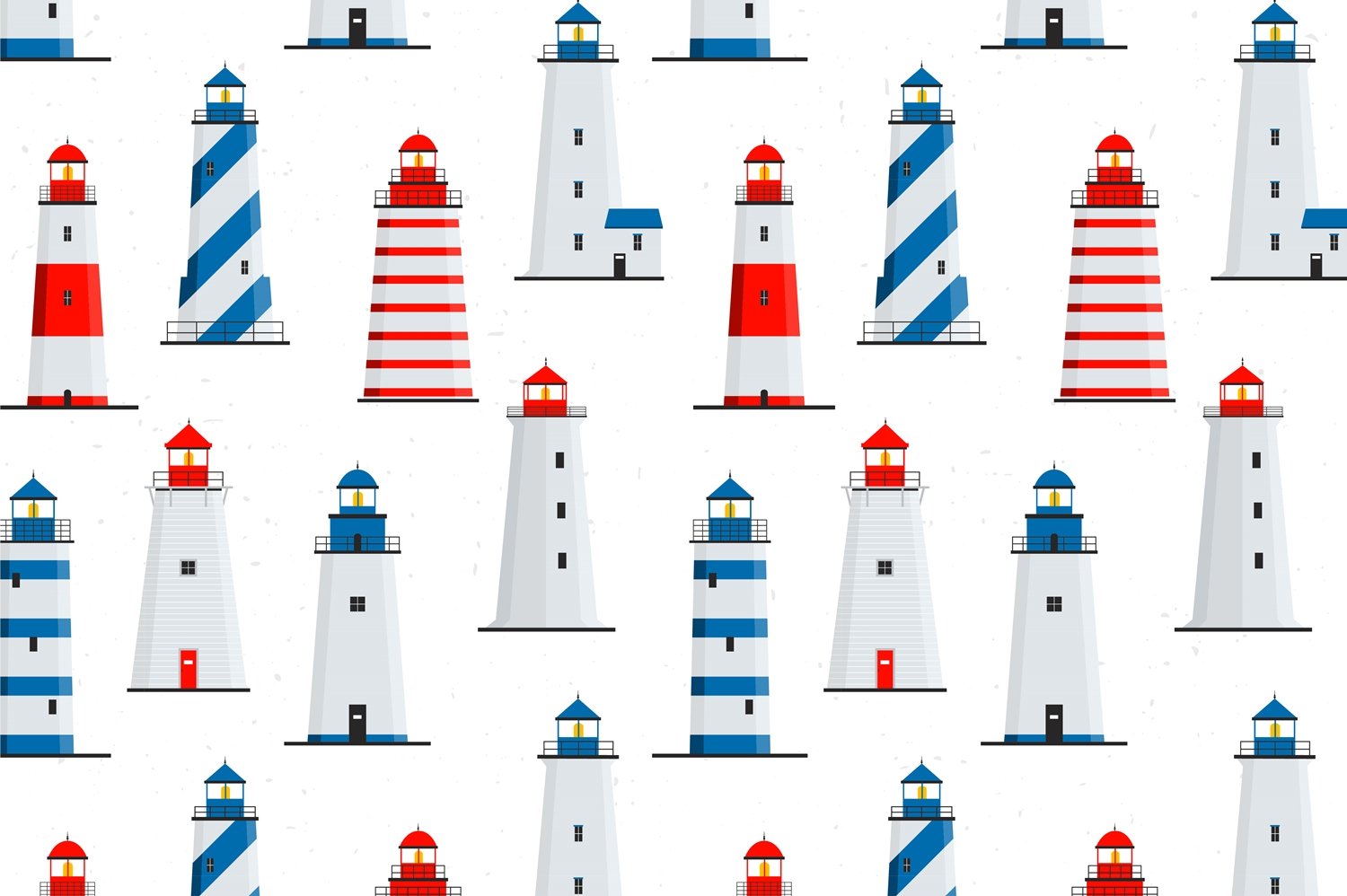 10个清新的灯塔矢量插图插画素材 Lighthouses s