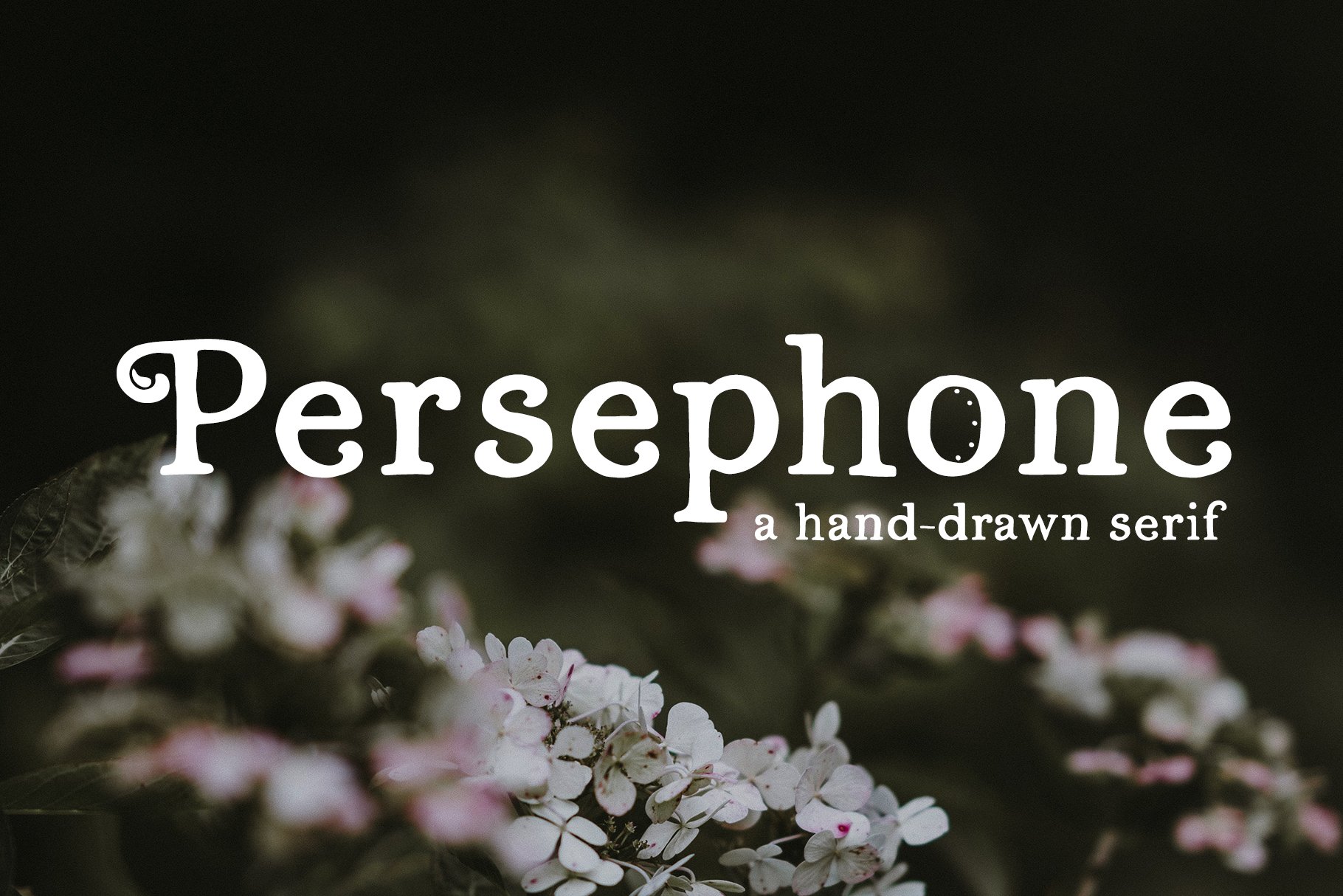 富有春天气息的手绘衬线英文字体 Persephone //