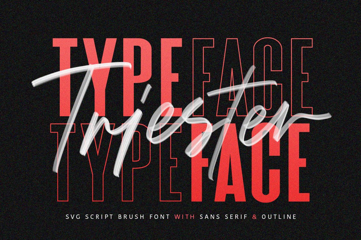 纯手工制作的英文字体 Triester SVG Brush