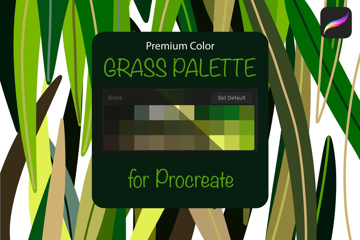 30种高级绿色草调色板 Procreate palette.