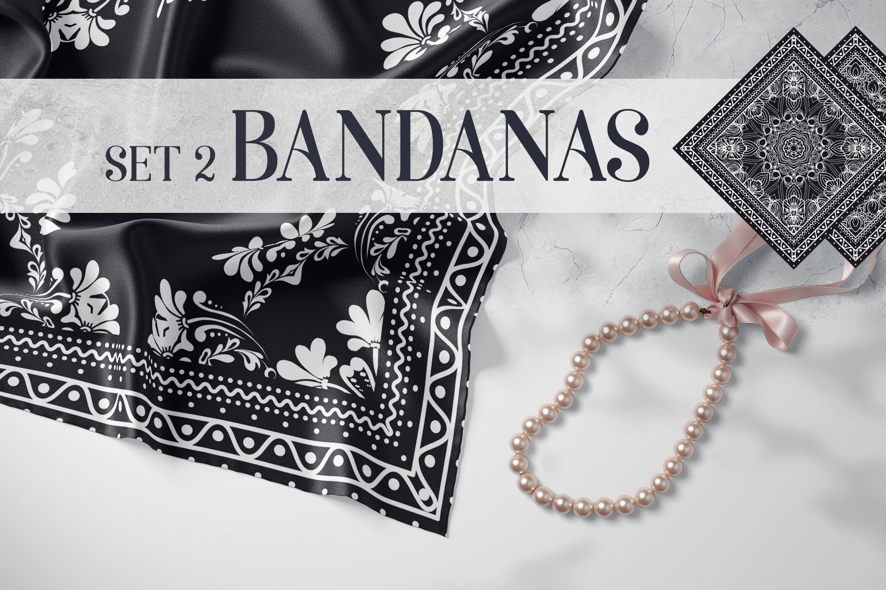 丝绸头巾围巾方巾高端图案素材 Bandanas silk s