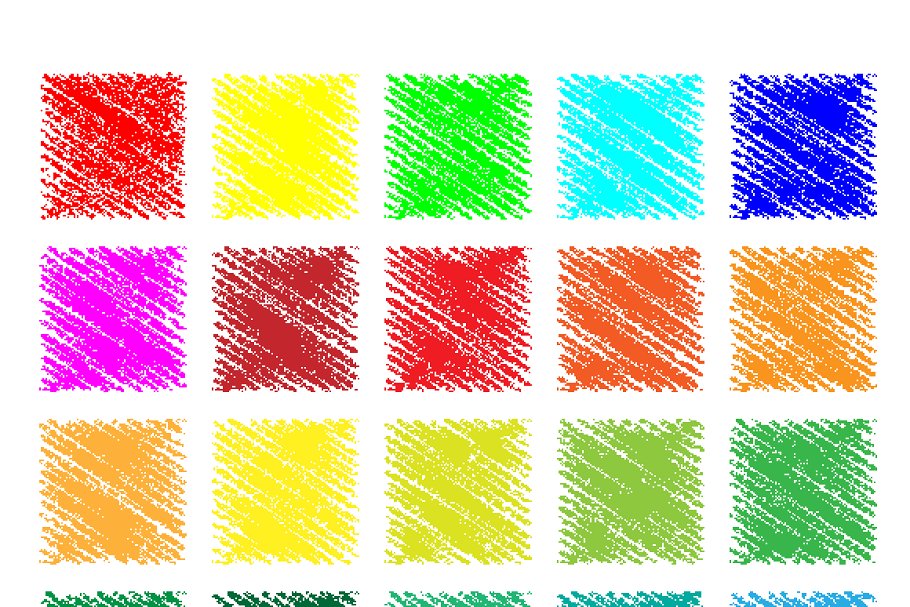64个蜡笔矢量AI矢量笔刷素材 Crayon Brushes