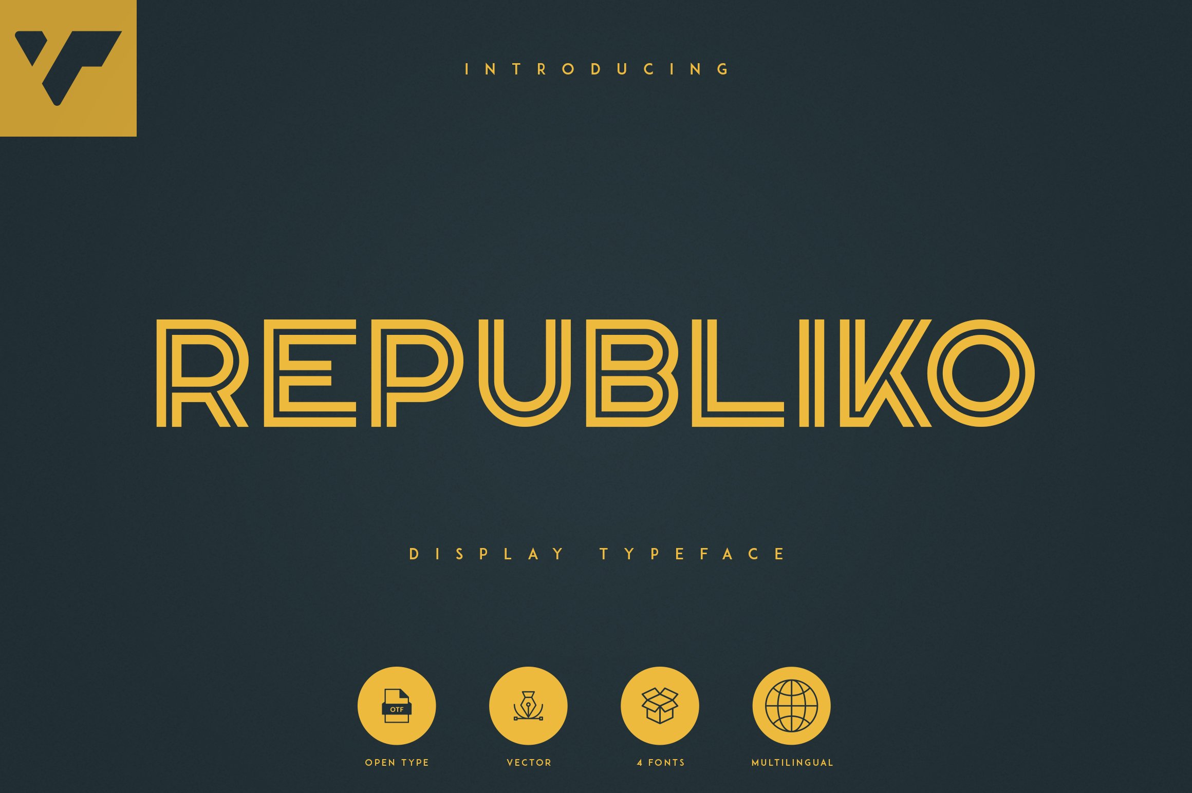 干净大胆的英文标题字体 Republiko - Displa