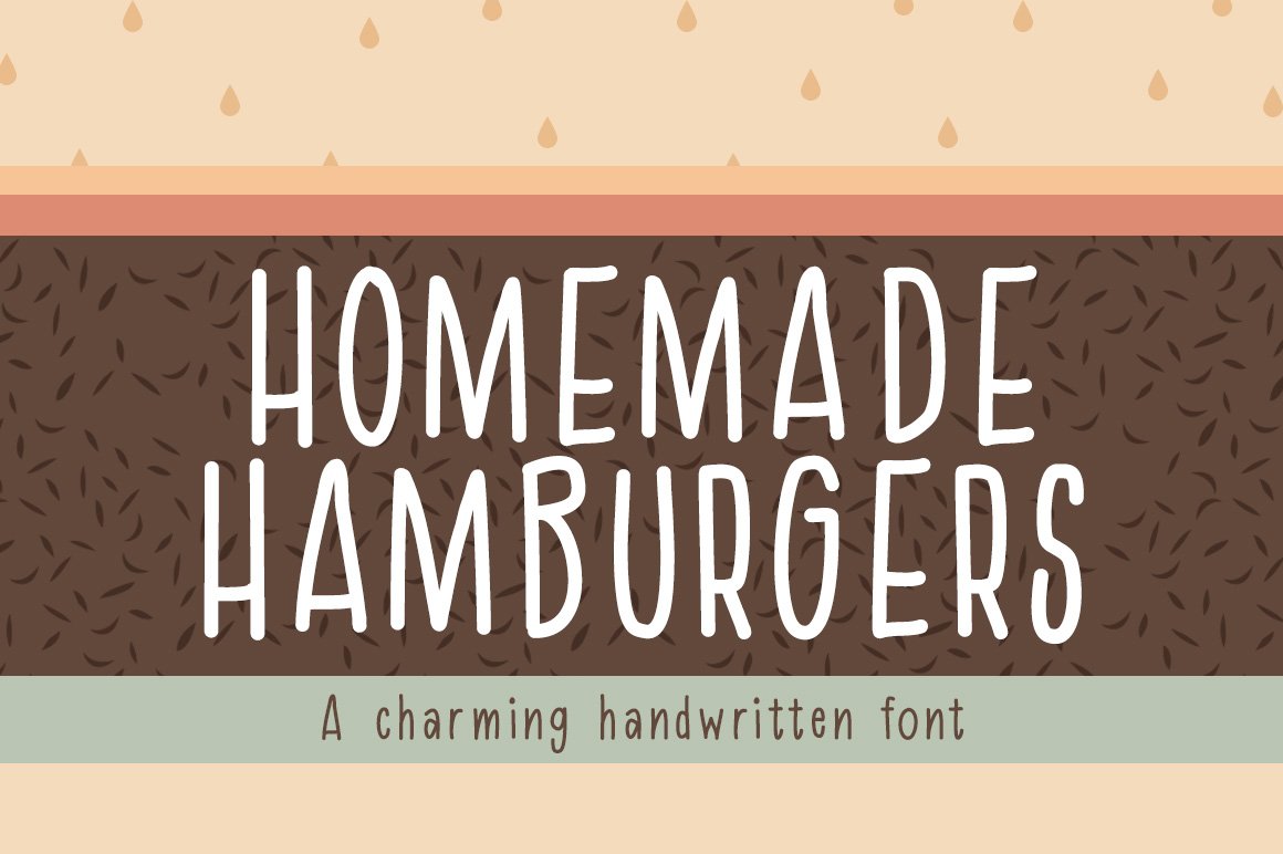 古朴简约的手写英文字体 Homemade Hamburger