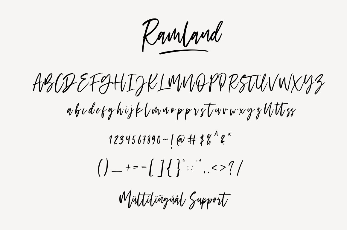 自然的画笔手写英文字体 Ramland - Clean &a
