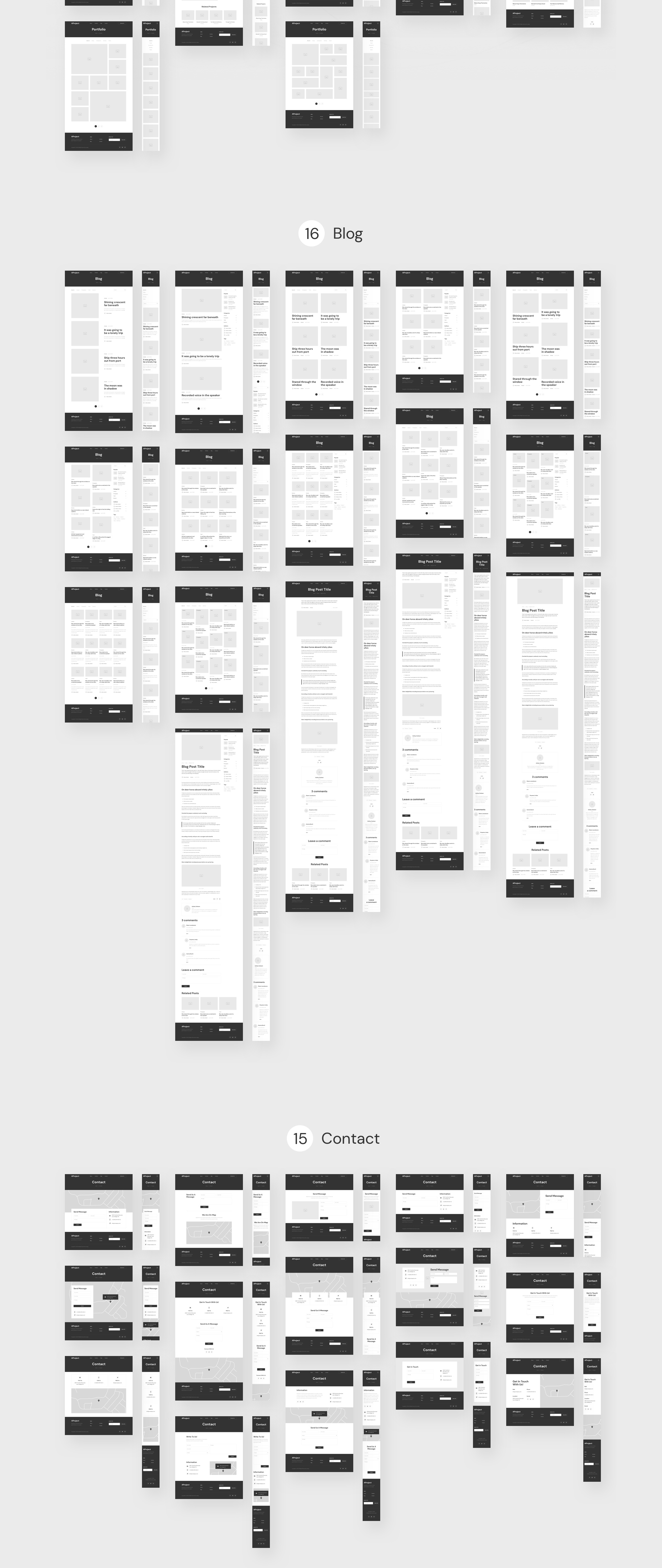 48组响应式着陆页单页网站模板 AProject - Res