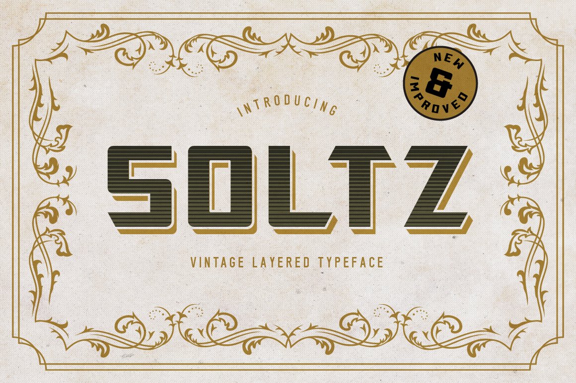 新泽西州老式手绘复古字体 Soltz Vintage Lay