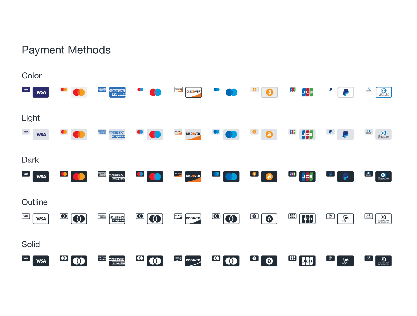 付款方式图标大合集 Payment Methods Icon