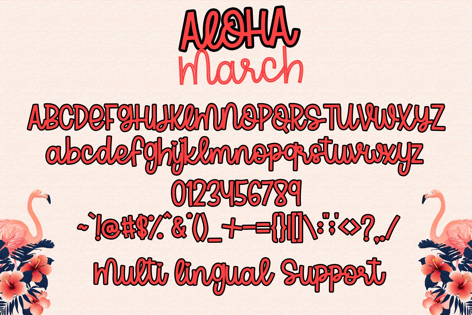 夏季可爱有趣的英文手写字体 Aloha March