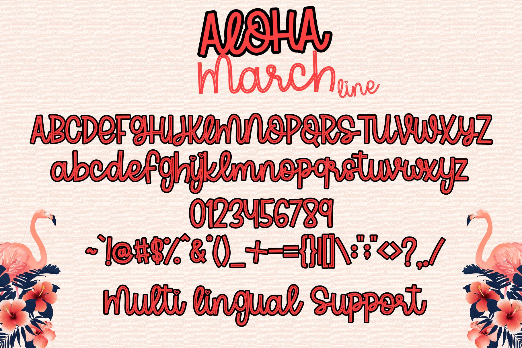 夏季可爱有趣的英文手写字体 Aloha March