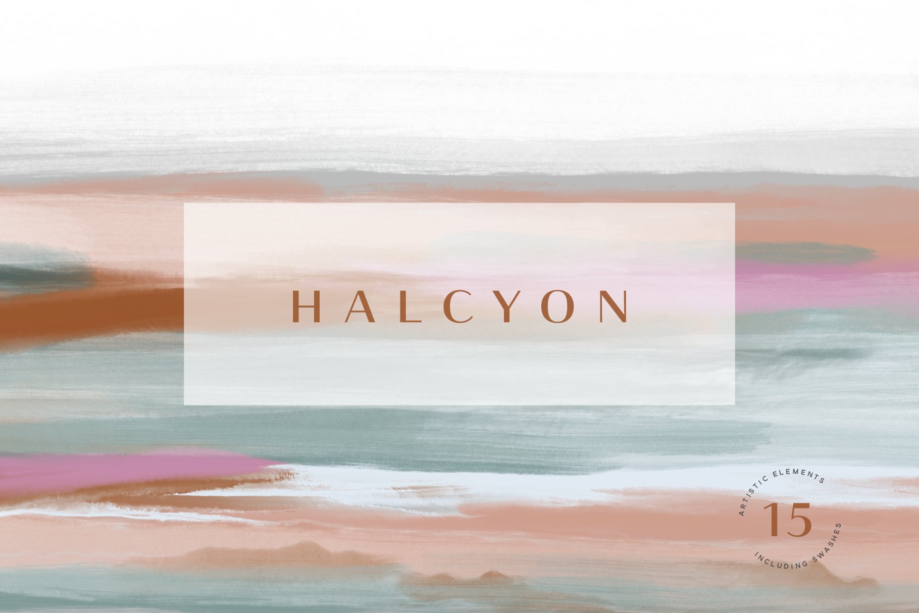 波西米亚色调的毛笔笔刷纹理背景素材合辑 Halcyon -A