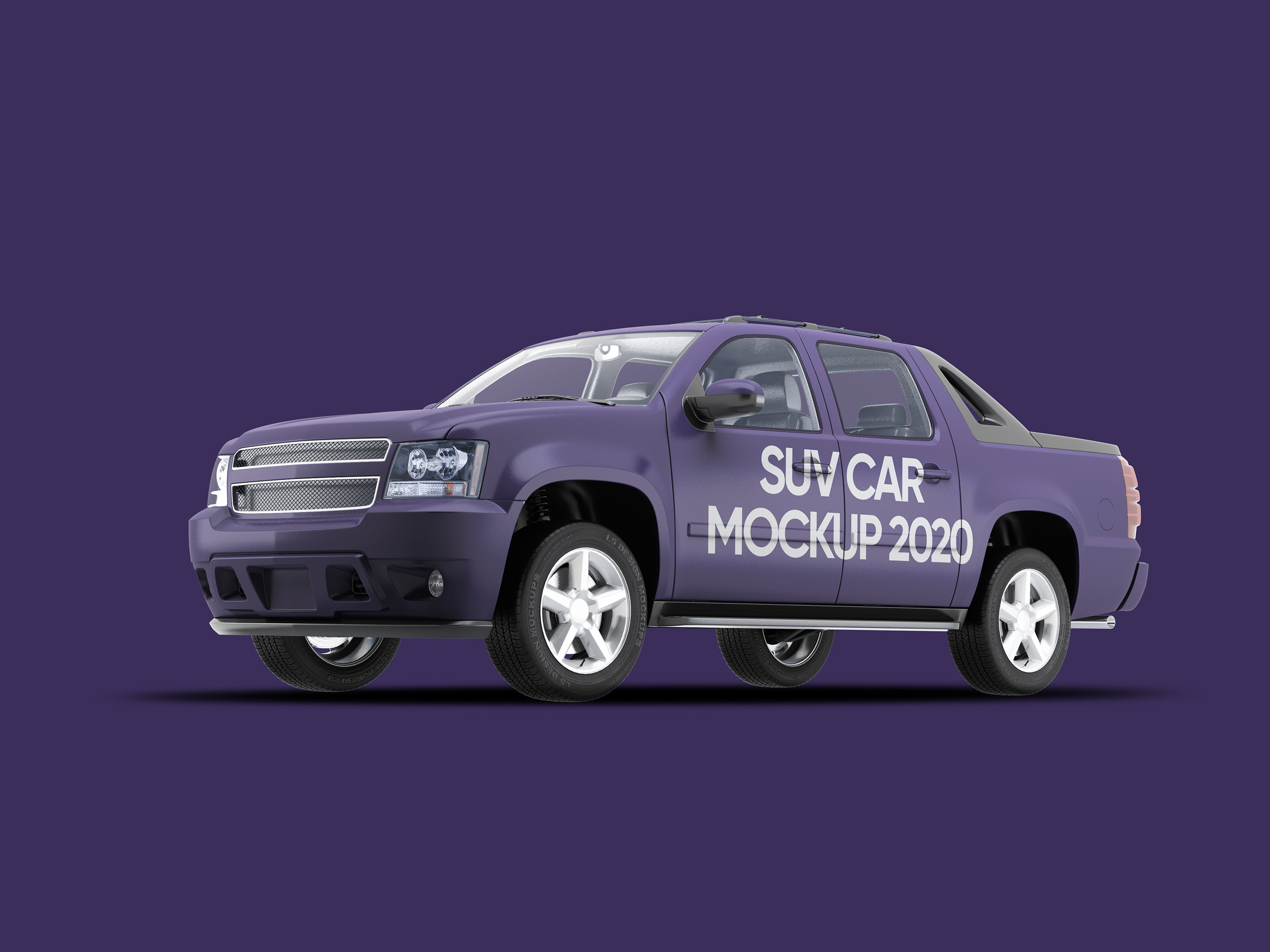 车身广告展示样机模板免费下载 SUV Car Mockup