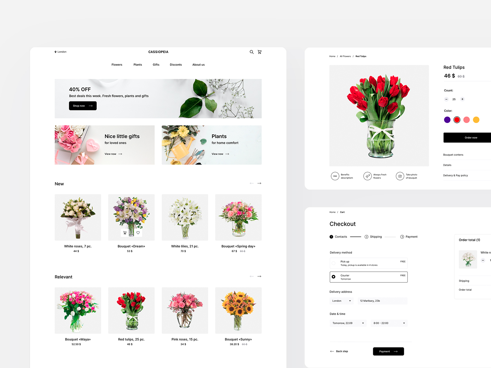 鲜花花店预定订购网页模板免费下载 Flower Store