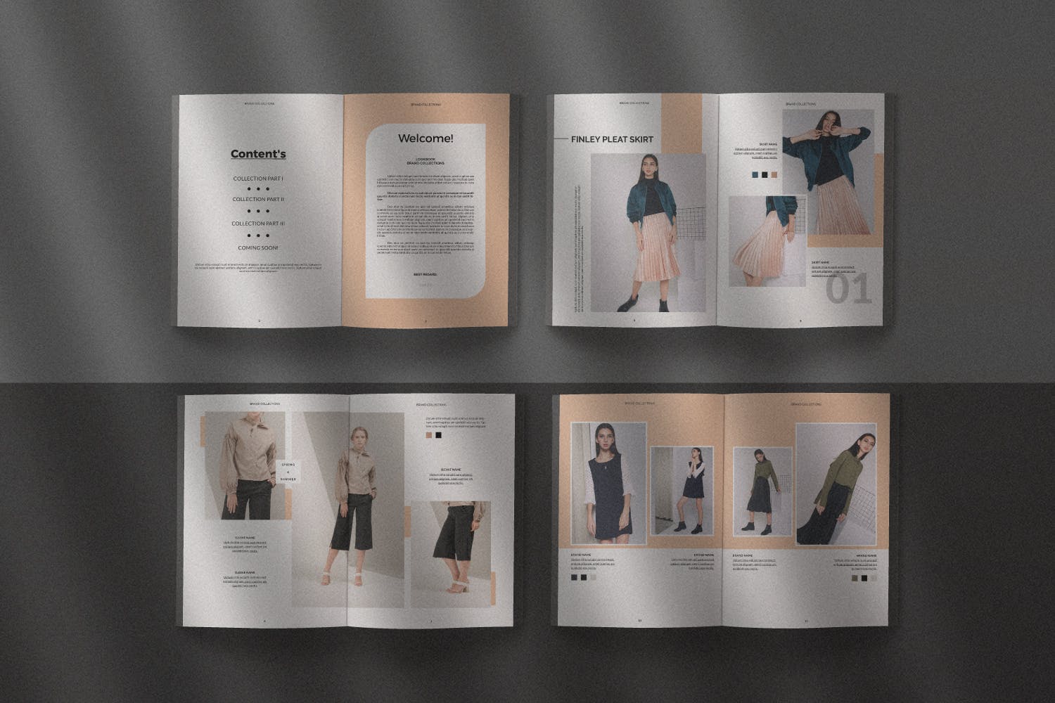 时尚的服饰品牌产品画册模板（INDD）