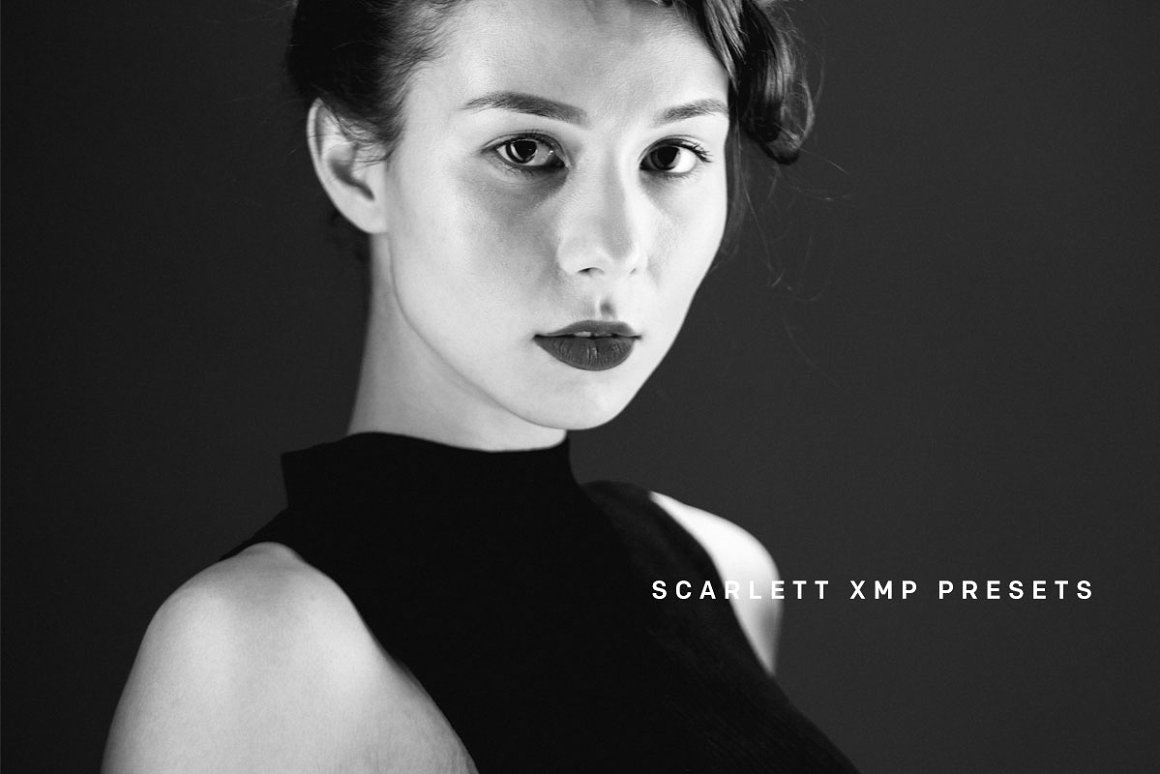 高端模特商业摄影黑白调色LR预设 SCARLETT XMP