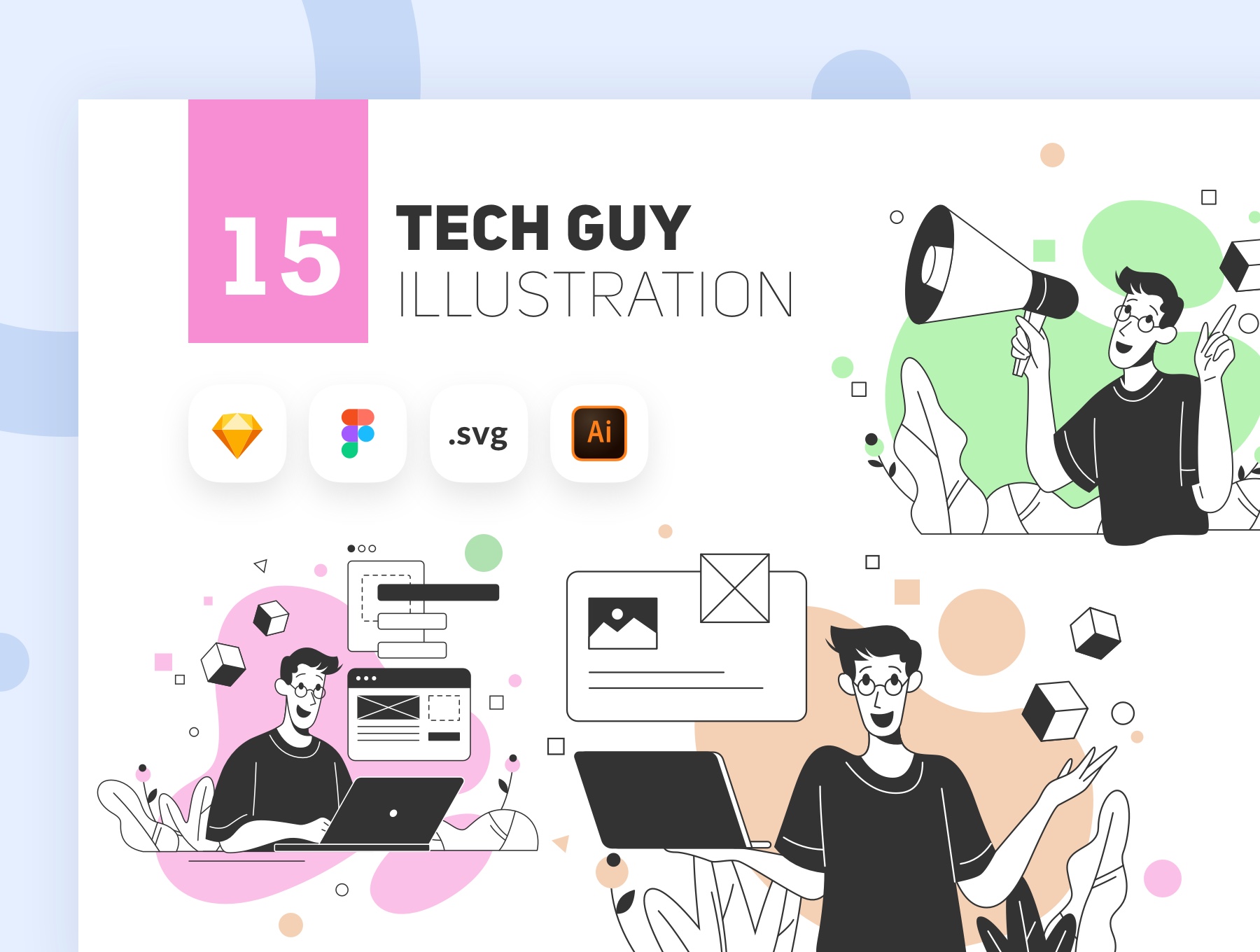 专家设计师技术人员Web插画场景素材 Tech Guy Il